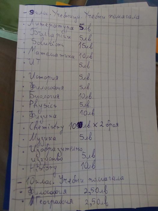 Учебници 6, 7, 8,9, 10клас