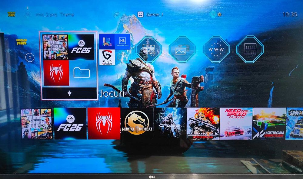 Jocuri PS4+PS4 Modat cu FC 26, GTA V cu Mod Menu, Spiderman, Minecraft