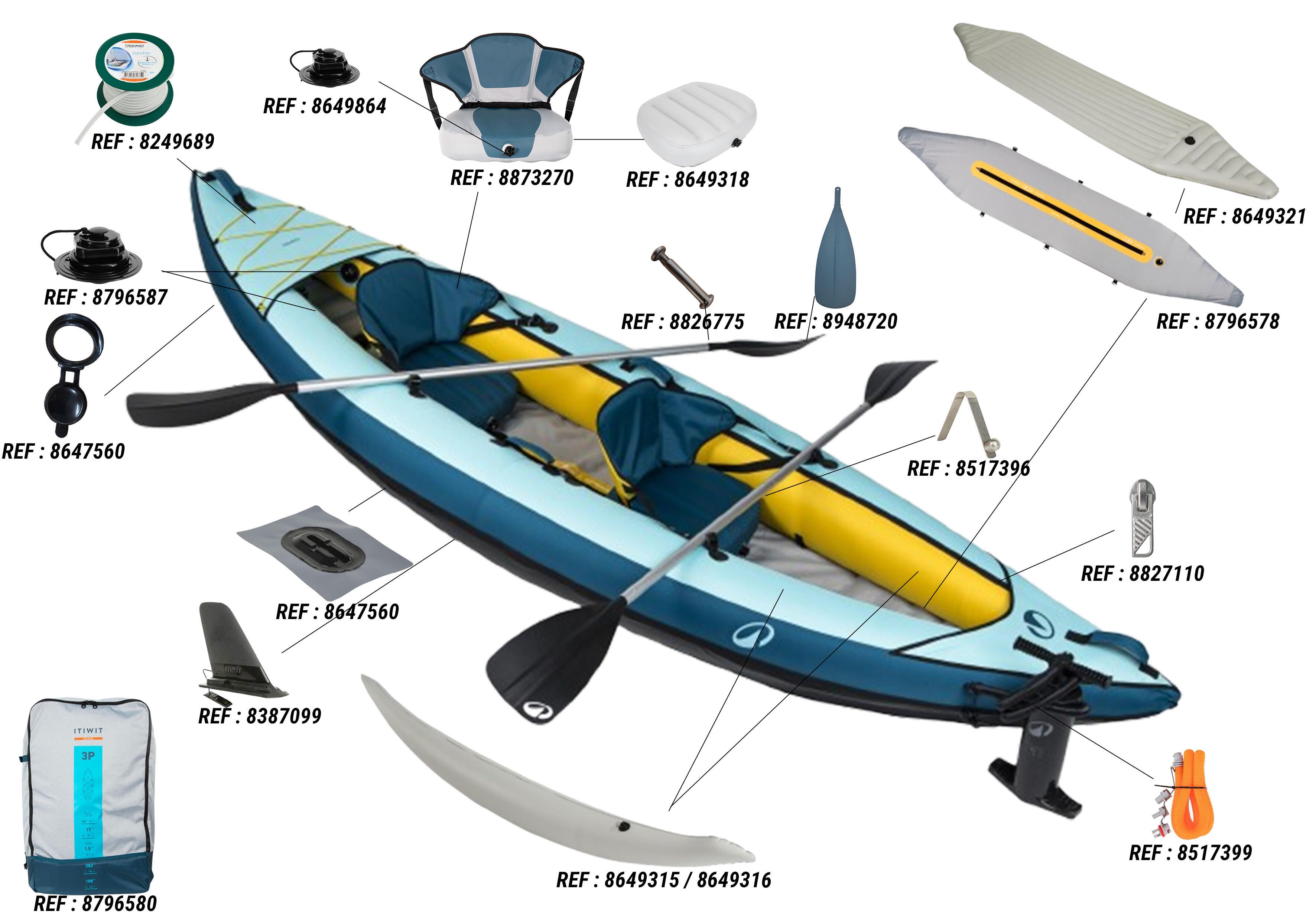 Set caiac-canoe Tribord 100 - 1/2 - produs resigilat (nou) Decathlon
