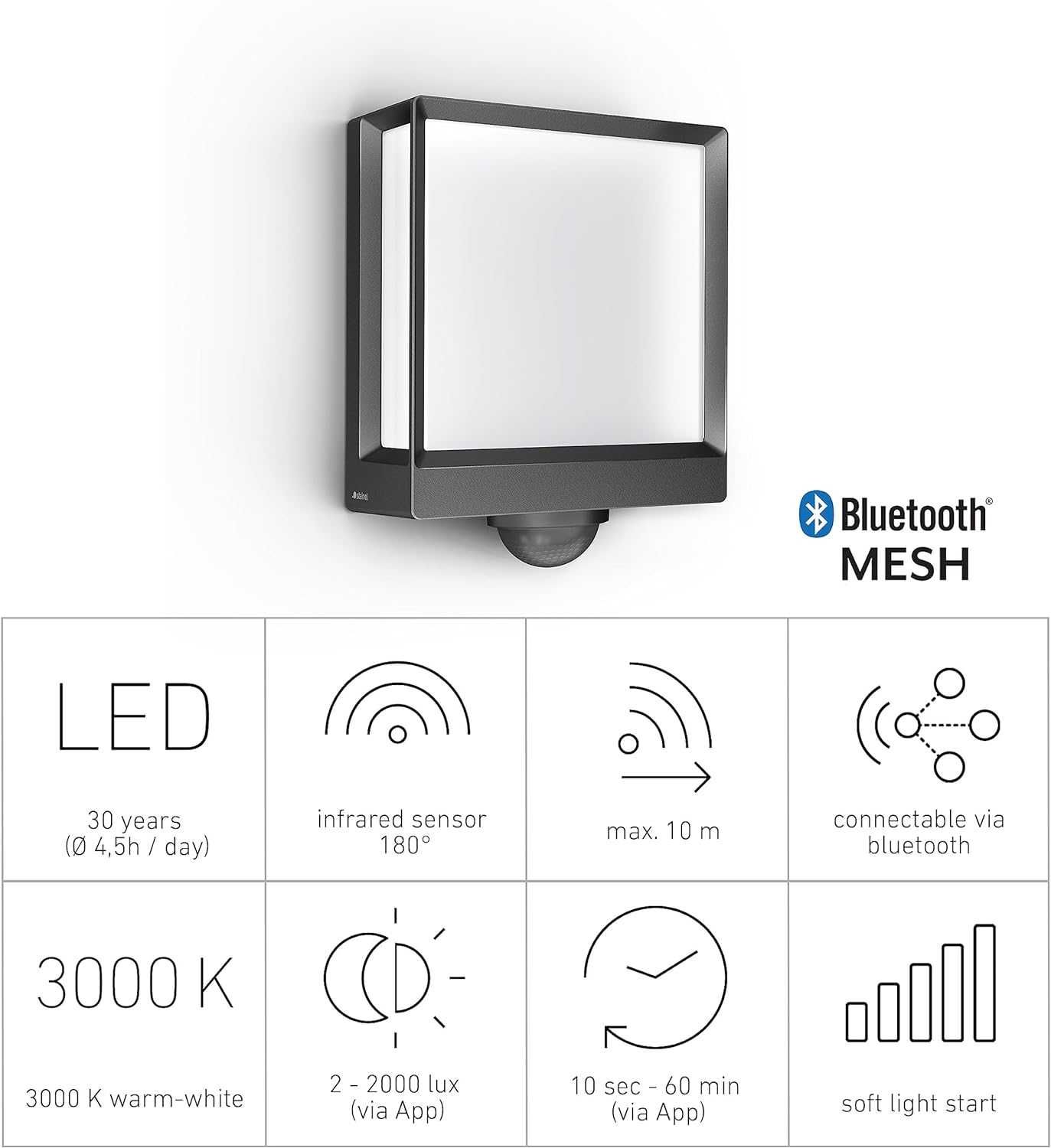 Aplică LED reglabila cu senzor de miscare  Steinel L40SC, Bluetooth