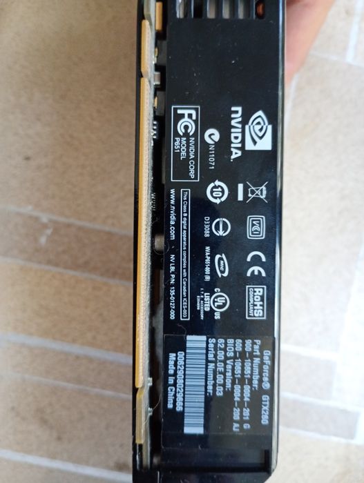 Placa video nvidia GTX 260 defecta