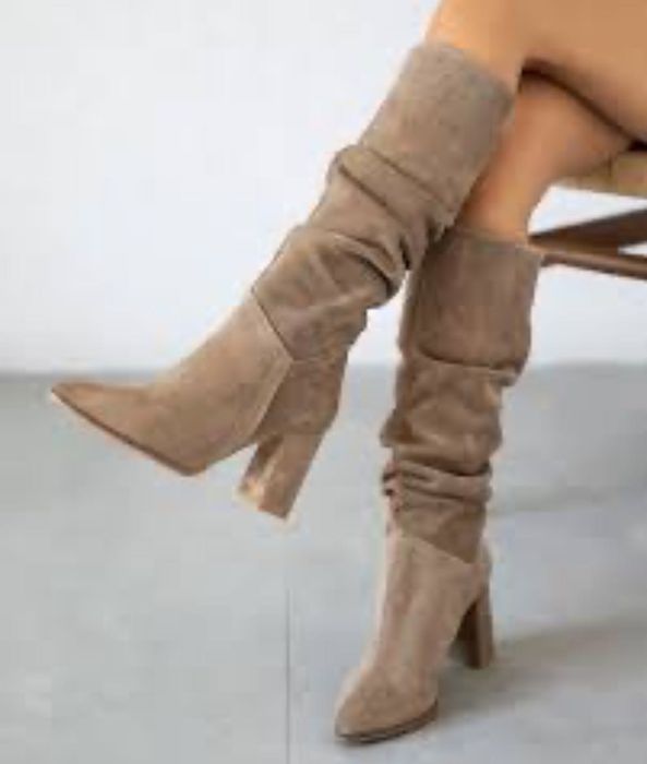 Сапоги из натуральный замша