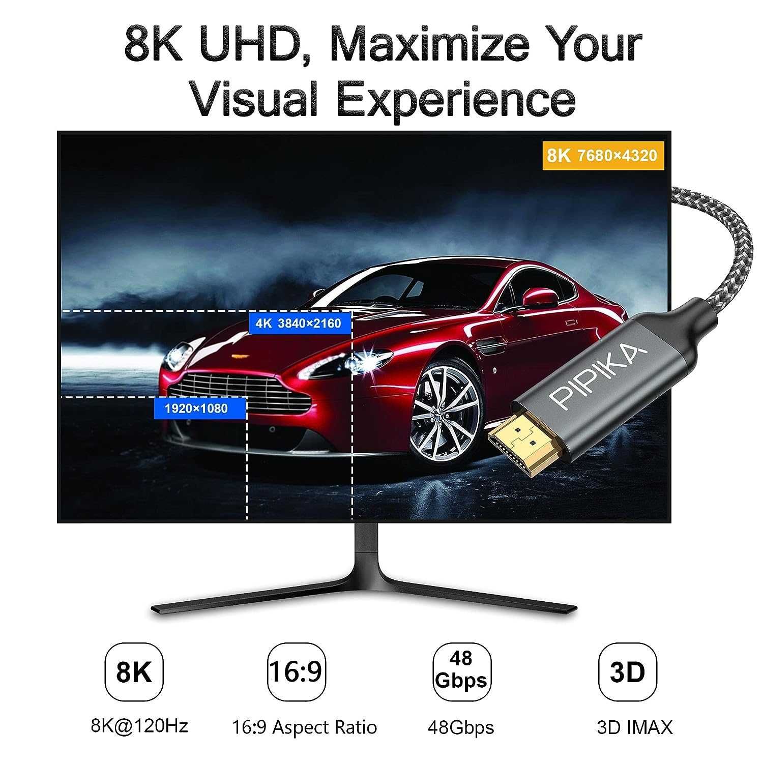 Cablu HDMI 2.1 - 8K#60Hz 4K#120Hz (1 M)