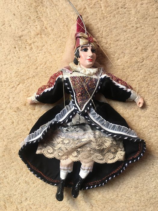 Papusa marioneta cu sfori Cehia handmade