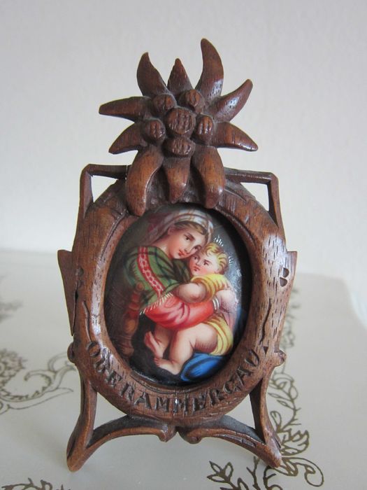 cadou rar Craciun Bavaria 1890 Antic portelan colectie Fecioara Maria