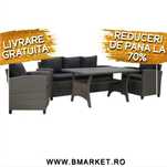 Set mobilier gradina/terasa coltar/canapea 3 locuri 2 fotolii și masa
