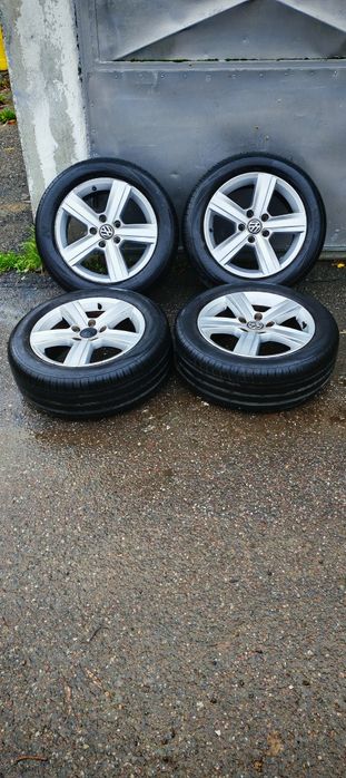 Jante R16 Vw 5x112 cu anvelope vara noi 205/55 R16 schimb cu R18