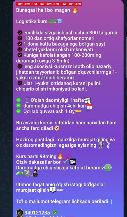 Logistikani YigitQiz18-45yosh