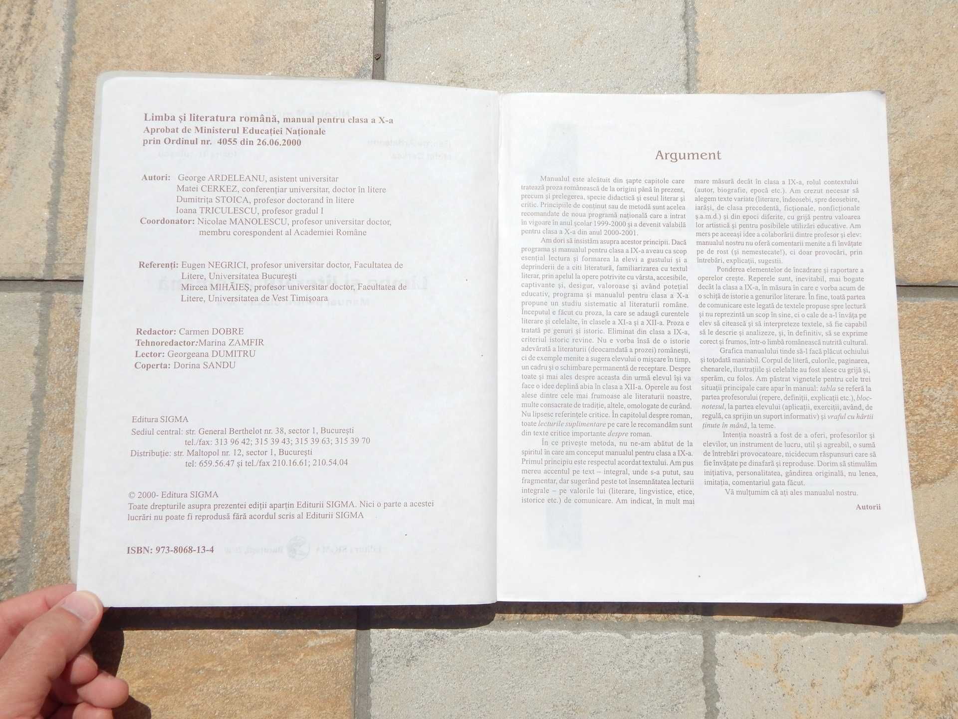 Manual limba romana cls a X-a Manolescu Ardeleanu ed Sigma