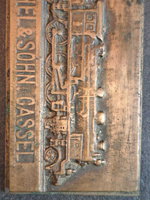 Placă metalică veche Henschel & Sohn – Locomotivă