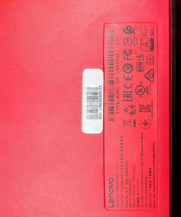 Докинг станция Lenovo ThinkPad Thunderbolt 3 Dock (40AC)