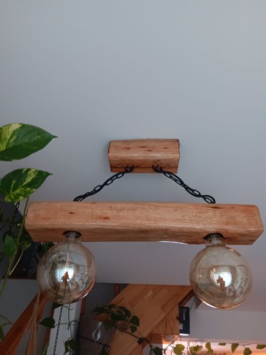 Lustra vintage rustica lemn fag