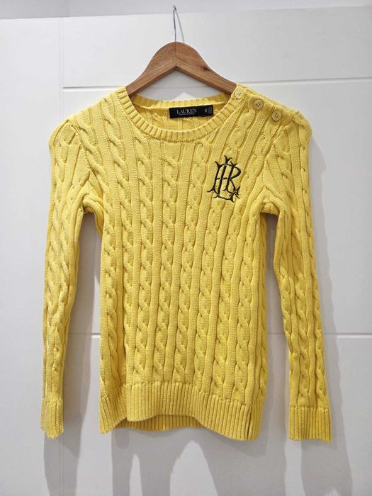 Pulover cable-knit Lauren Ralph Lauren – galben, mărimea XS, nou