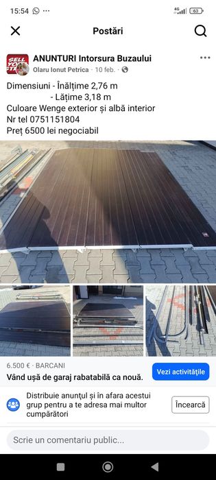 Ușă garaj rabatabilă