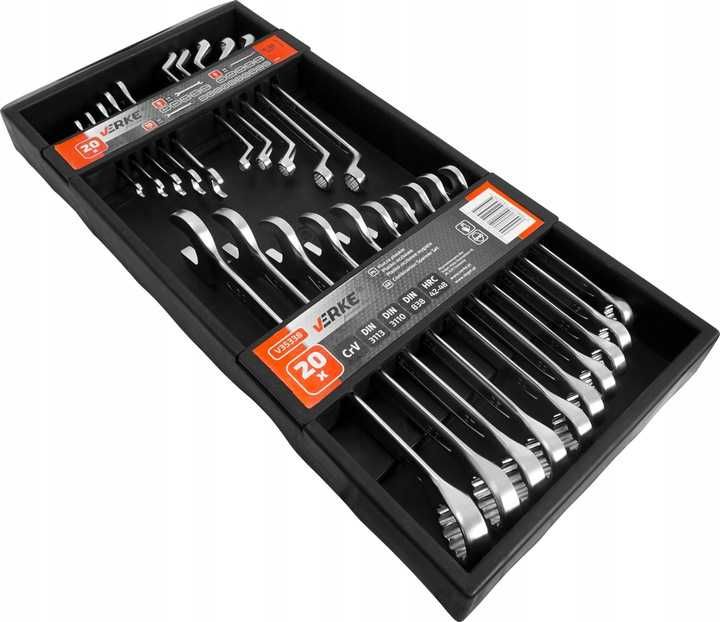 Set chei fixe 6-32mm, inelare cu cot 20piese (V35338)