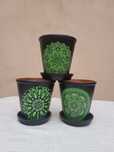 Set ghiveci plante ceramica pictate manual Cadou ideal pentru femei