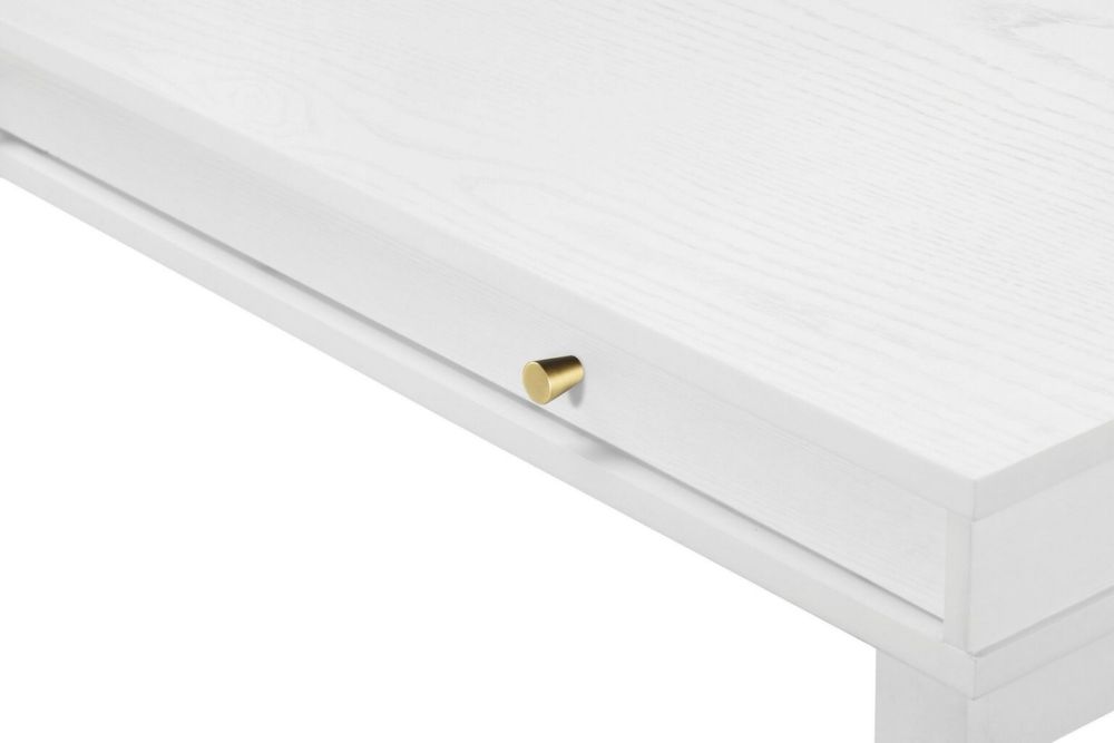 Masa extensibila Andas cu spatiu de depozitare , MDF , Alb , 104-145