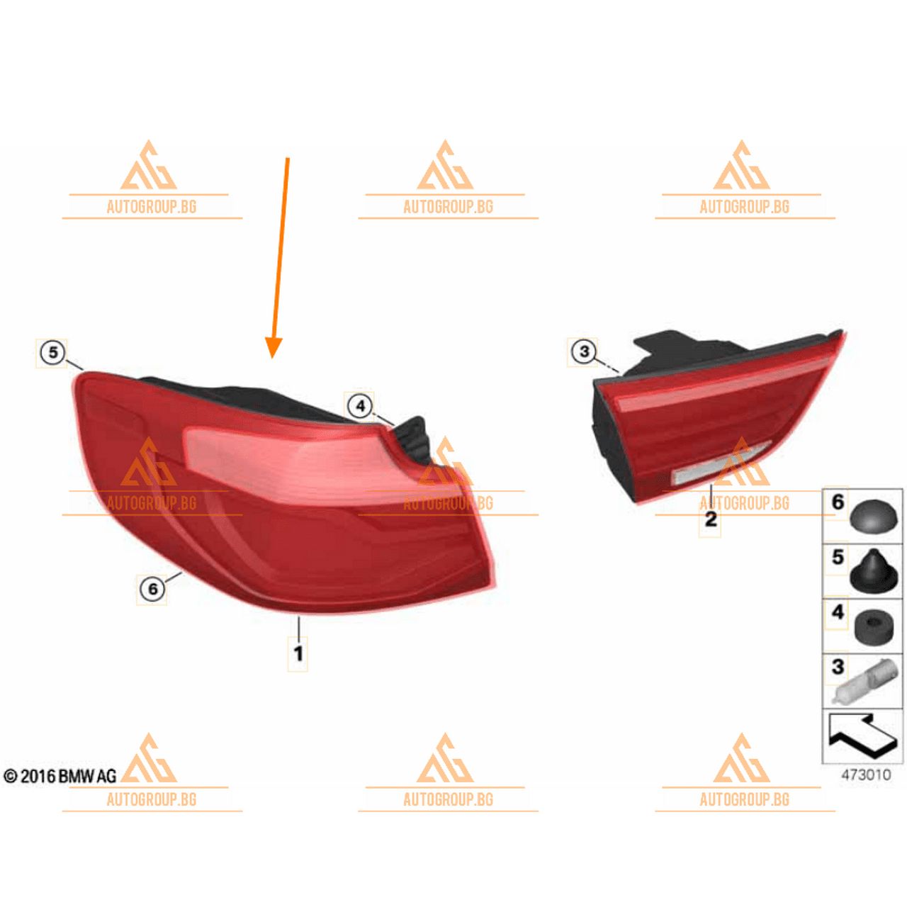 Десен стоп за bmw 3er gt f34 lci - 7417470