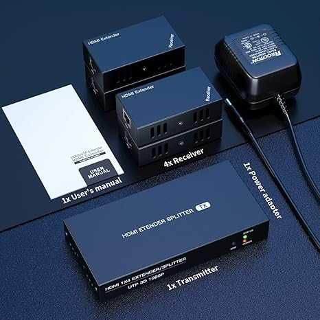 PWAYTEK HDMI екстендър, сплитер (1 вход 4 изхода) 1080P-60Hz