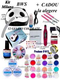 +Cadou-Kit MILANO unghii false LAMPA-FREZA set manichiura gel uv