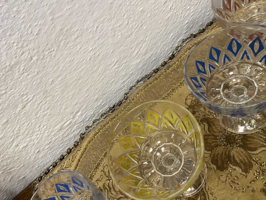 Винтидж кристални чаши 1950 1970 ръчна украса колекция