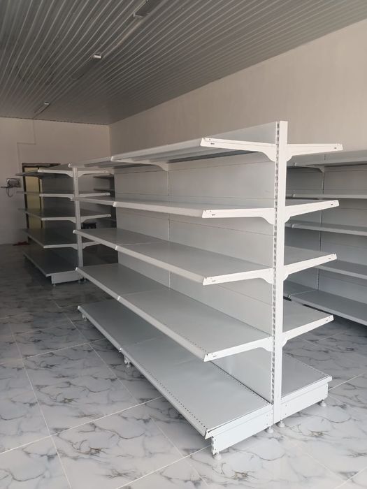 Двухсторонний стеллаж, островные полки, оборудование для магазина