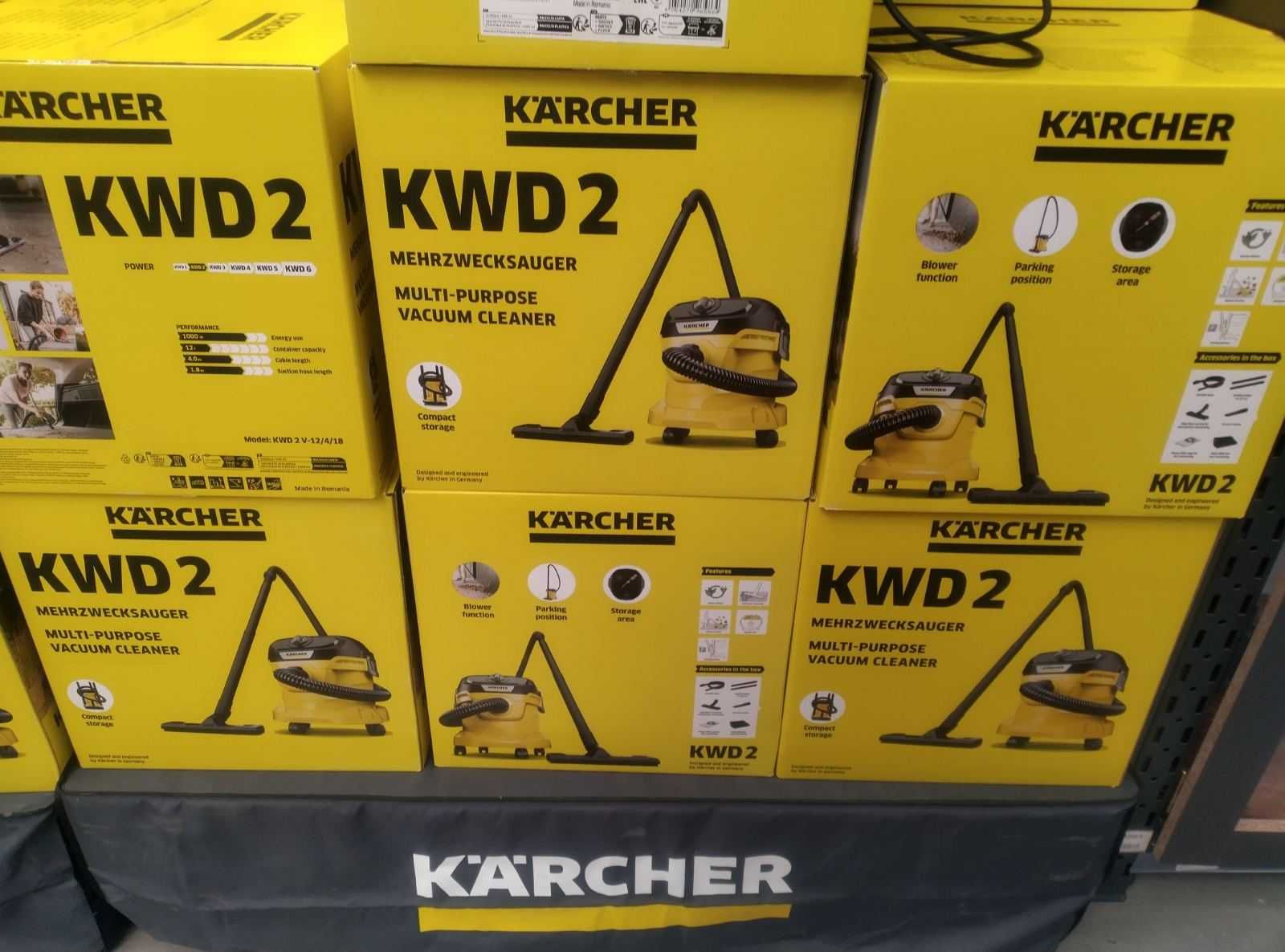Мултифункционална прахосмукачкаKARCHER WD 2 Black за сухо и мокро почи