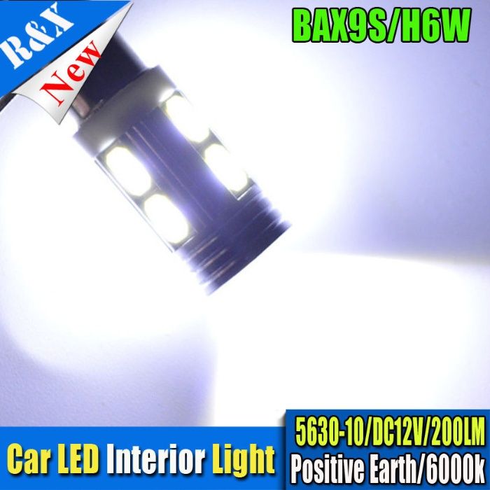 2 броя габарити BAX9S 10 LED диода с лупи, крушка, H6W-DC 12 V крушки