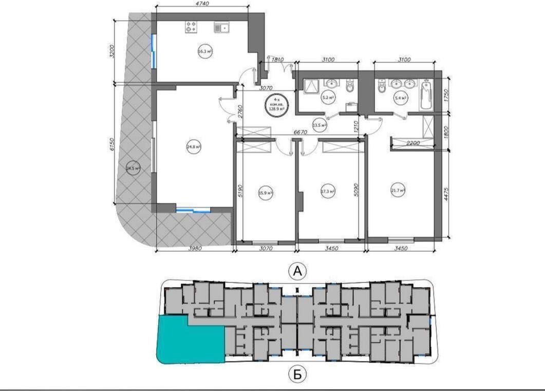 СРОЧНО продажа 4/3/16 ЖК Infinity, 130м2