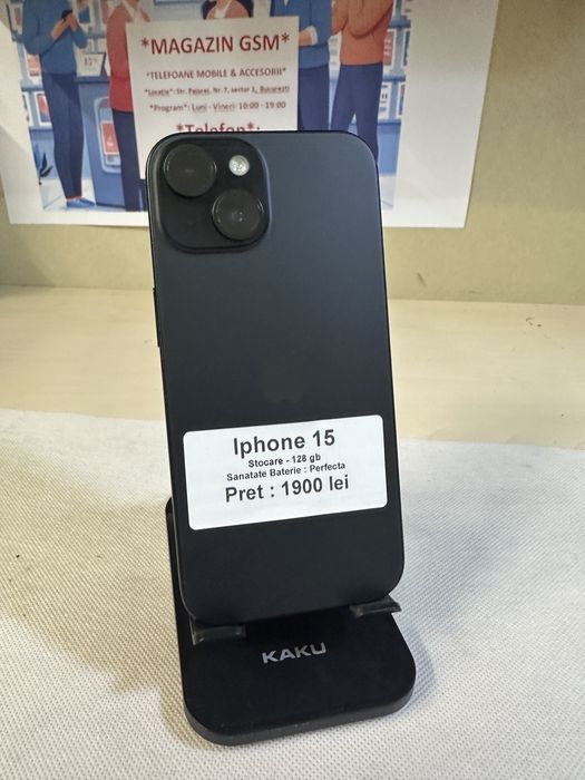 Iphone 15 / 128 gb / folie sticla cadou