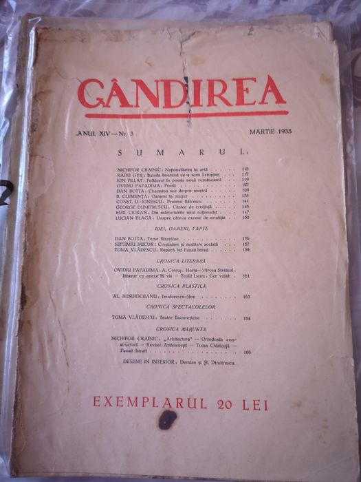 Reviste  Gandirea interbelic