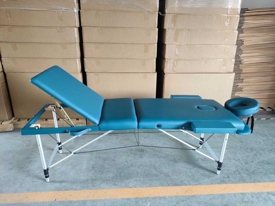 Masa pentru masaj,Aluminiu/Piele ecologica,Verde inchis, NOU