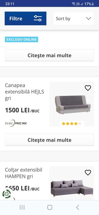Canapea extensibila cu lada