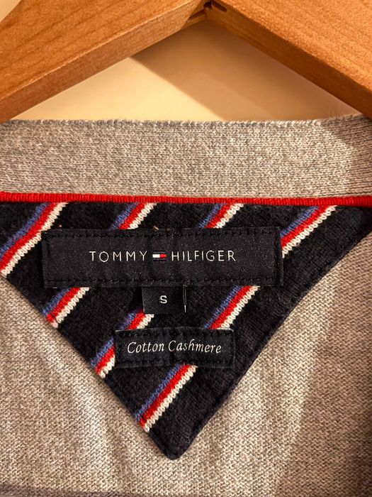 Cardigan gri barbatesc cashmear si cotton Tommy Hilfiger