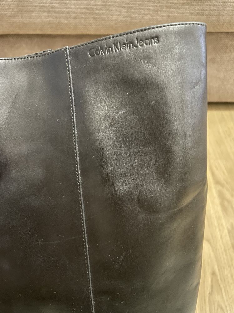 Кожени ботуши Calvin Klein