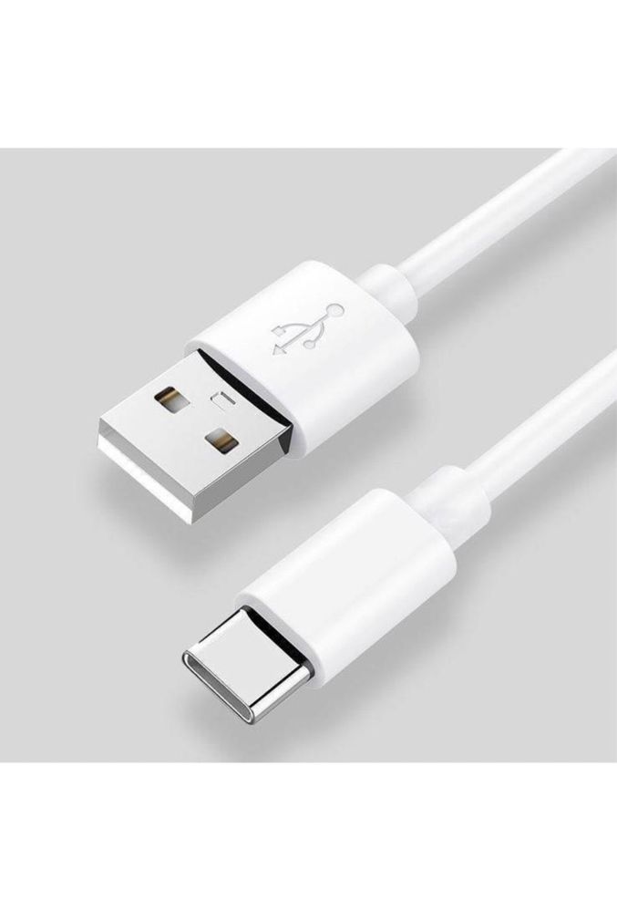 Cablu incarcare/ date USB Type-C pt tel, 1 m, alb (transport gratuit)