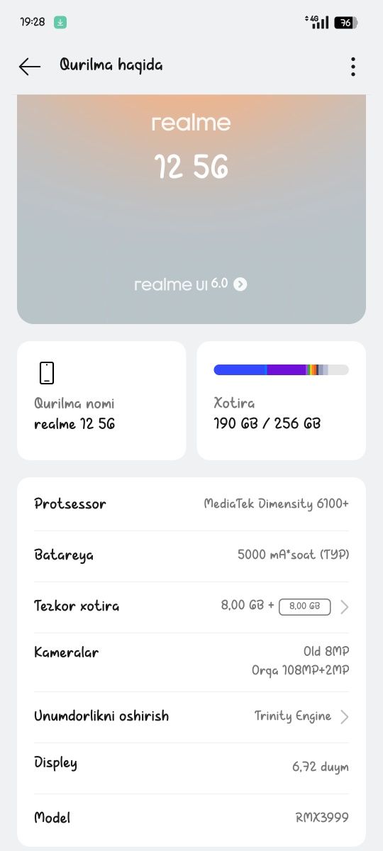 Realme 12 5G Yangi