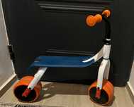 Bicicletă fără pedale 2 în 1 alb-portocaliu copii 73-95 cm