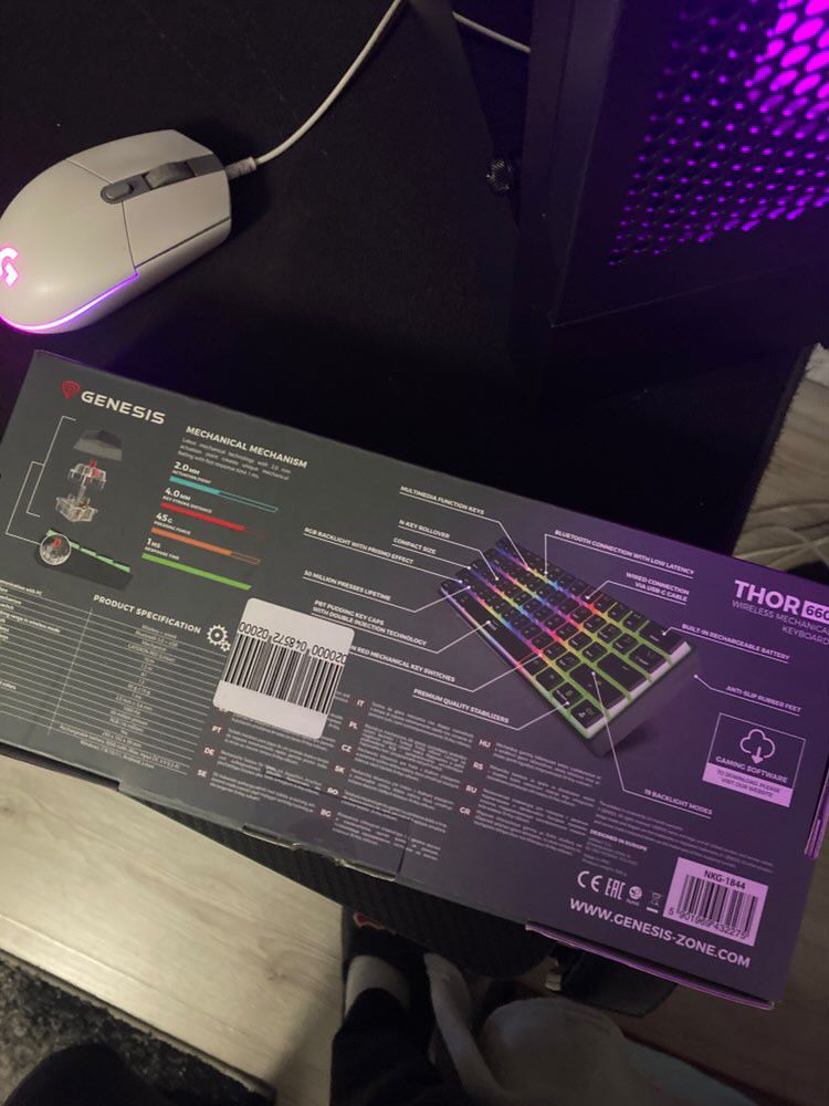 Механична клавиатура Genesis - Thor 660, безжична, Red Switches