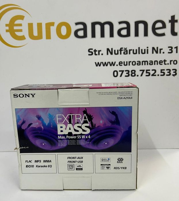 Radio MP3 Player auto Sony DSXA210UI, 4 x 55 W, USB, AUX, Rosu -N-