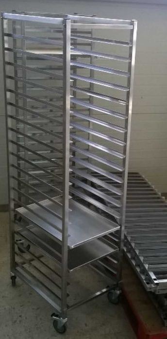 Carucior cofetarie, patieserie cu 20 tavi aluminiu, pline 60x40 cm