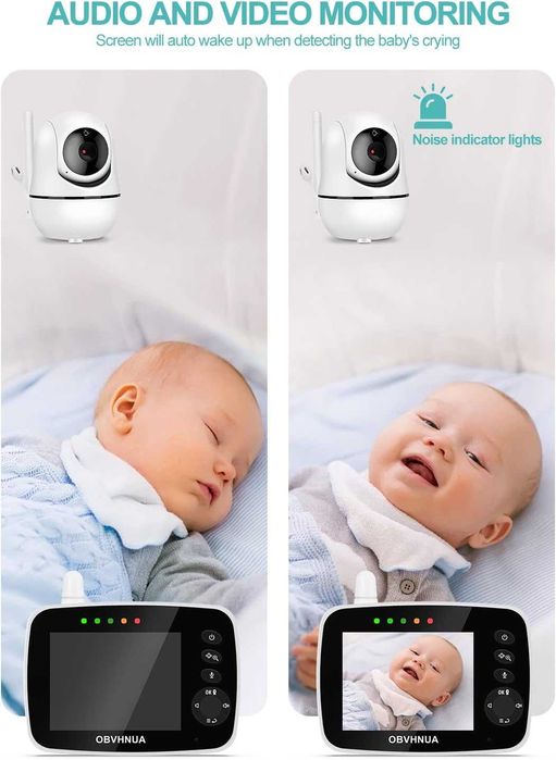 ЧИСТО НОВ PTZ бебефон OBVHNUA 3.5-инча 300 метра обхват, без WIFI ...