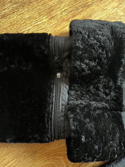 Стилно палто от естествена кожа-пони, каракул с яка от нутрия-ново