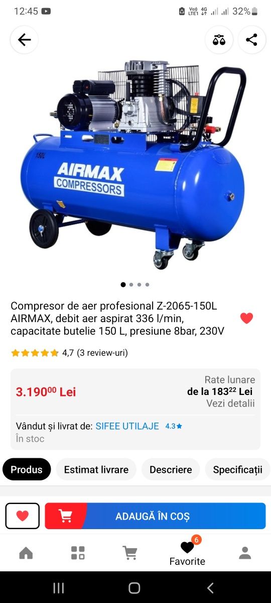 Compresor aer 150 litri NOU 2023