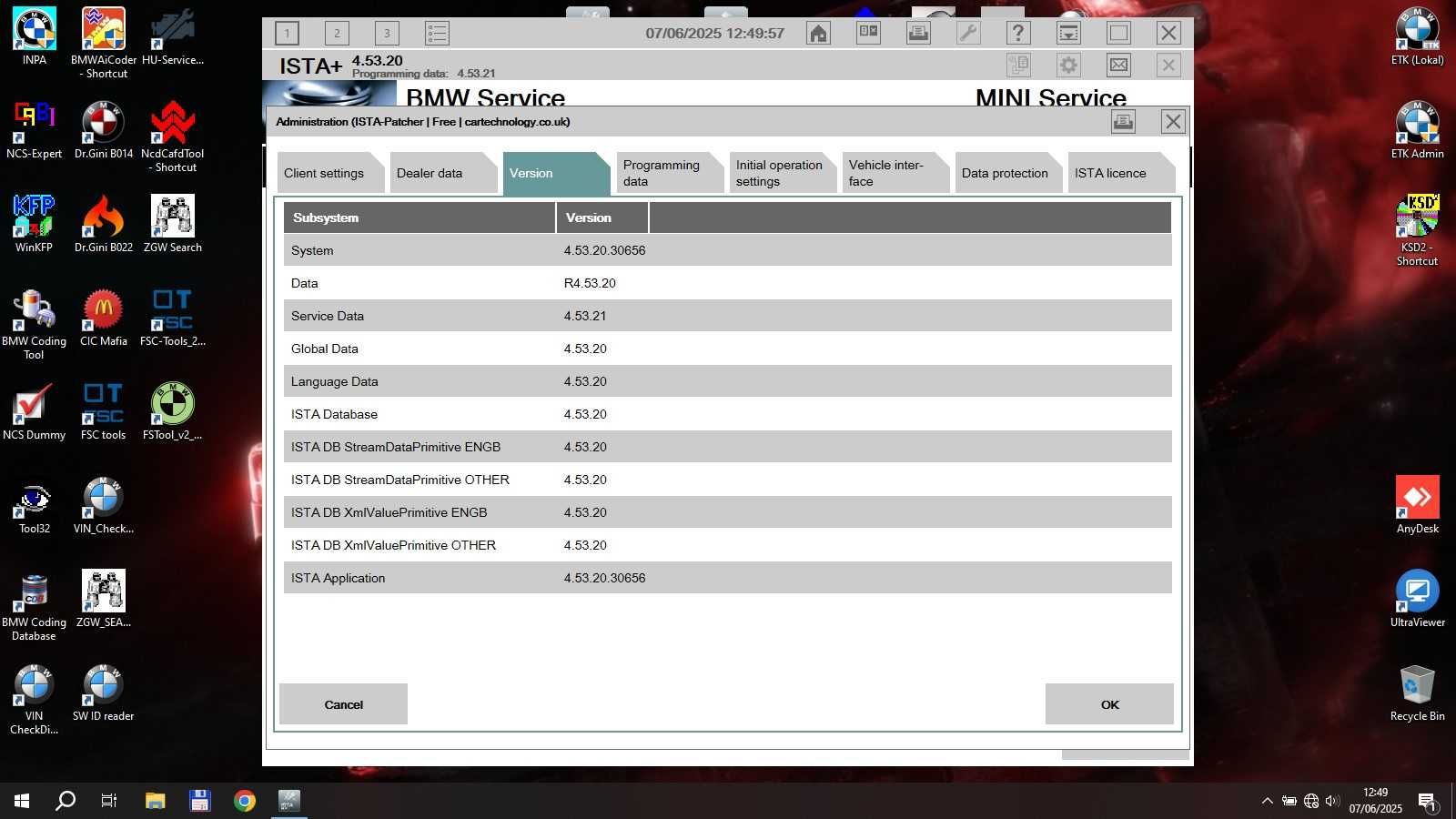 SSD Bmw Ista+ 4.53.20 Ista-P, Vag Odis-S 24.1.2 Odis-E 18.1.0 Elsa ETK