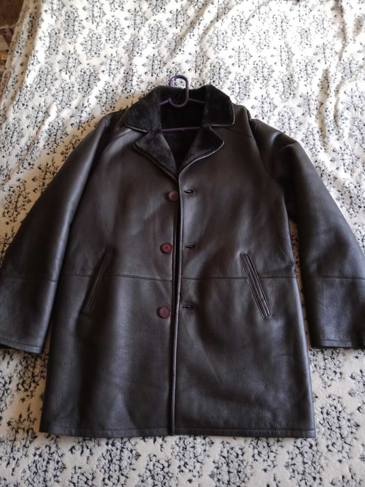 Кожаная мужская дубленка