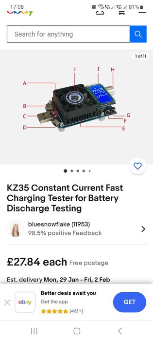 KZ35 incarcator tester digital de baterii sau power packuri.