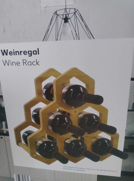 Стойка, поставка, етажерка за вино 6 бутилки 37х17,5х36 см. бамбук