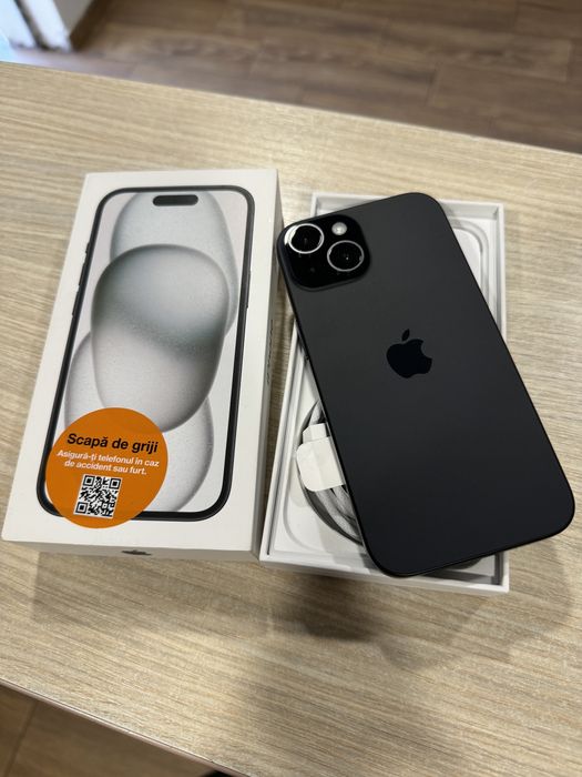 iPhone 15, 128GB, 5G, Black, Impecabl/CA NOU, 5 Cicluri Incarcari!!