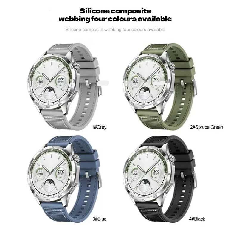 Curea silicon+Nylon Huawei Watch GT,GT2,GT3,GT4(46mm), GT2e 22mm